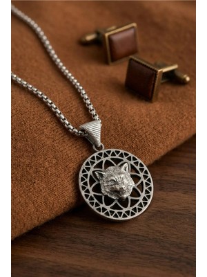 Velcari Kurt Figürlü Minimalist Stil Paslanmaz Çelik Erkek Kolye