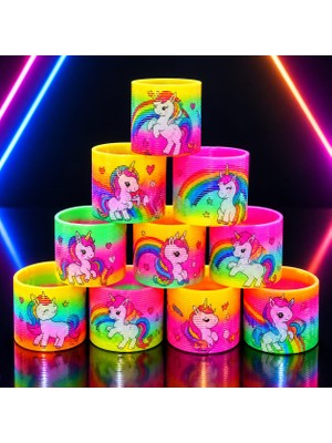 Kuzey Oyuncak Yüksek Kalite 12 Adet Renkli Unicorn Stres Yayı Yılbaşı Hediyeleri Noel Hediyeleri Karne Hediyesi