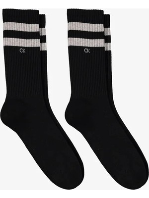 Calvin Klein Erkek Siyah Calvin Klein Ck Men Sock 2p Strıp, 001 Siyah Erkek Çorap