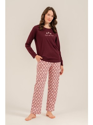 Arnetta Modal Pamuk Uzun Kol Kadın Pijama Takım 3759