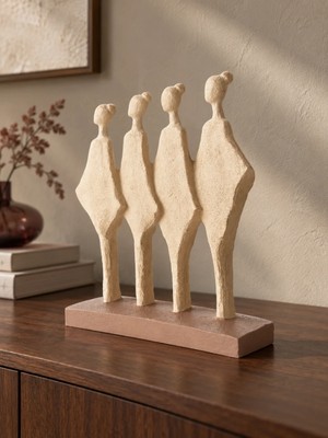 Nixa Harmony Women 4’lü Soyut Kadın Figürlü Dekoratif Biblo 24 × 8 × 30 cm