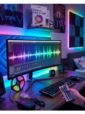Cm Store 5050 Rgb LED Şerit 5 Metre Uzaktan Kumandalı Ortam Aydınlatma LED