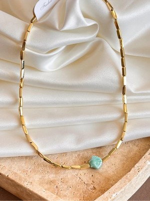 Dore Collection Pirinç Üzeri Altın Kaplama Pastel Tonlar Deniz Kabuğu Kolye⁠
