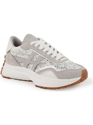 LBR Libero L083.83161 Hakiki Deri Süet Parlak Taş Işlemeli Bağcıklı Kalın Taban Kadın Sneaker
