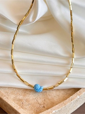 Dore Collection Pirinç Üzeri Altın Kaplama Sarmal Deniz Kabuğu Kolye⁠