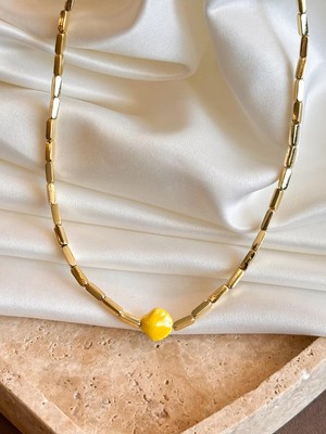 Dore Collection Pirinç Üzeri Altın Kaplama Pastel Tonlar Deniz Kabuğu Kolye⁠