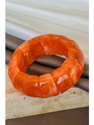 Dore Collection Fruit Feast Serisi Handmade Kalın Kelepçe Lastikli Renkli Kadın Bileklik