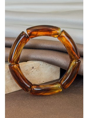 Dore Collection Kalın Akrilik Retro Model Lastikli Bileklik Unisex Trend