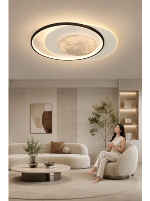 Esslight Dolunay 50 Cm 3 Renk Işık Özellikli Led'li Modern Salon Mutfak Yatak Odası Avizesi