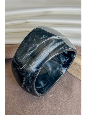 Dore Collection Premium Ithal Siyah Beyaz Mermer Desenli Bangle Bilezik Pinterest Model Kelepçe