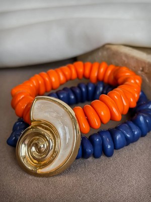 Dore Collection Reçine Deniz Kabuklu-Pres Doğaltaşlı Premium Taşlı Bileklik