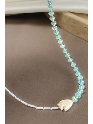 Dore Collection Fasetli Kesim Boncuk Kolye - Murano Balık Figürlü Detaylı