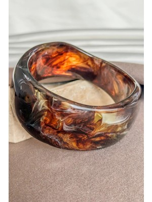 Dore Collection Premium Kalite Ithal Kahverengi Hareli Bangle Bilezik Cam Reçine Pinterest Model Kelepçe