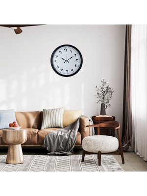 Sora Group Siyah 52 cm Metal Arapça Rakamlı Duvar Saati