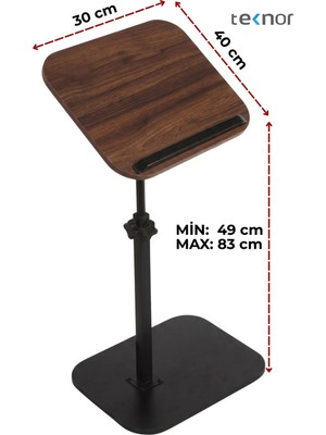 Teknor Ayarlanabilir Laptop Sehpası– Mdf Tablalı Ayaklı Portatif Sehpa 30X40 Ebat