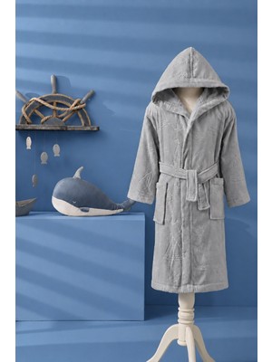 Özdilek Boy Marine Çocuk Bornozu 7/8 Yaş Gri