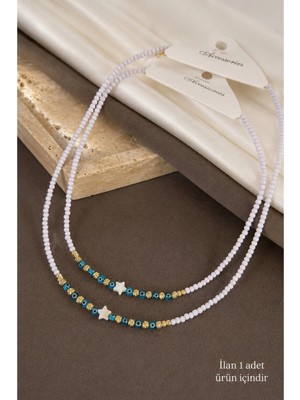 Dore Collection Summer Collection Nazar Figürlü Renkli Boncuklu El Yapımı Özel Tasarım Kadın Kolye