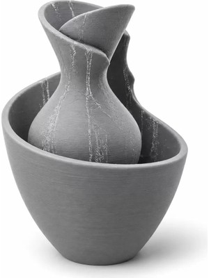 Sora Group 3D Baski Tigea Vazo 15CM Gri