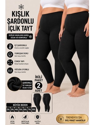 Medament 2’li Kışlık Şardonlu Içlik Tayt – Büyük Beden