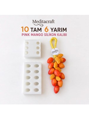 Medita Craft Mango Silikon Mum ve Sabun Kalıp Seti | 10 Tam + 6 Yarım
