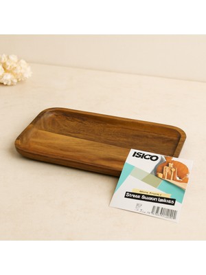 Belirtilmemiş Akasya Ahşap Dikdörtgen Servis Tepsisi 25X14X1.4 cm