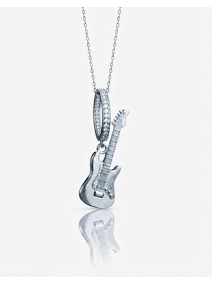 Celikchi Kadın Gümüş Bileklik Uyumlu Gitar Model Charm