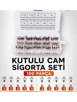 Hazar 100 Parça Cam Sigorta Seti