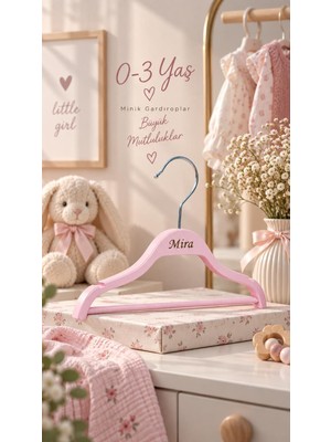 NYN İsimli Kişiye Özel Ahşap 8000 0-3 Yaş 26cm Barlı Çocuk Askısı Lila Renk 6 Adet