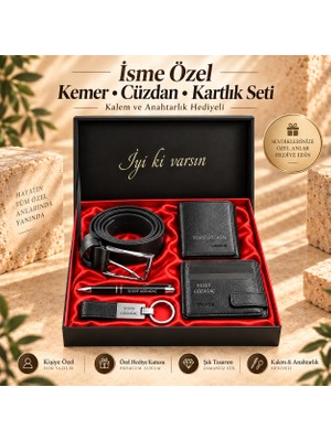 Grande 1414  Deri Erkek Cüzdan & Kartlık ve Kemer Seti