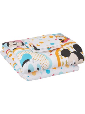 Taç Disney Minnie  Mickey Bubble Lisanslı Karakter BASKILI%100 Pamuk Uyku Seti, Çok Renkli, Bebek