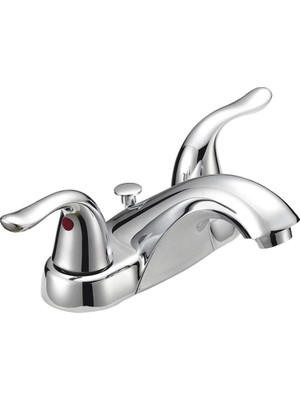 Uravas Store Ez-Flo Banyo Bataryası, 2 Kulplu Düşük Ark Lavabo Bataryası, Krom, 10190