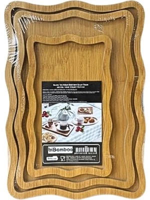 Bambu Dalgalı 3'li Sunum Tepsisi