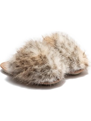 Twigy Twıgy Tw Leopard Beyaz Kadın Ev Terliği 37/41