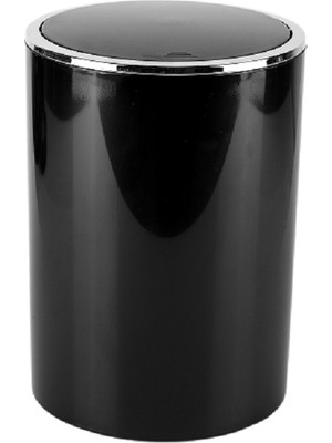 Primanova Lenox 6 lt Siyah Çöp Kovası Parlak Plastik Malzeme ile Modern Tasarım