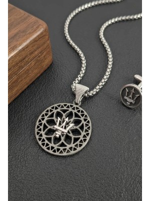Velcari Mızrak Figürlü Minimalist Stil Paslanmaz Çelik Erkek Kolye