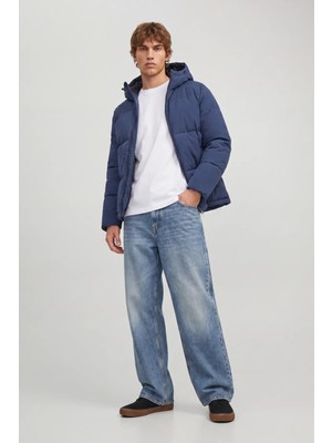 Jack & Jones Erkek Jjgalaxy Kapüşonlu Şişme Mont 12303930 Lacivert