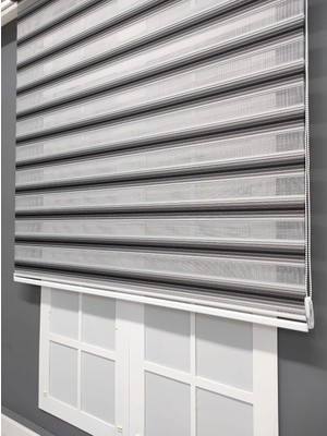 Siyah Gri Geçişli Zebra Stor (160X200)