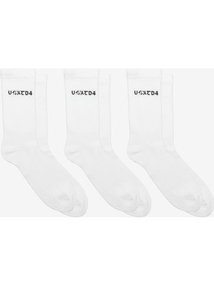 United4 Unisex Beyaz 2'li Çorap.bbb