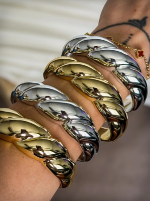 Dore Collection 1 Adet Gold Renk Burgu Pinterest Model Pirinç-Burgu Detaylı Tasarım Kelepçe Fenomen Viral