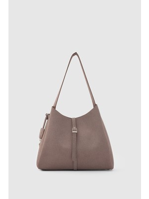 Shule Bags Allure Süet Omuz Çantası Vizon