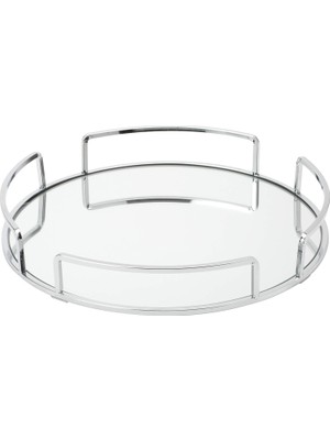 Uravas Store Home Details Aynalı Makyaj Tepsisi | Boyutlar: 33 cm U x 33 cm G x 5 cm Y | Cam Taban | Kozmetik Için Harika | Takı | Tuvalet Malzemeleri | Organizasyon | Krom