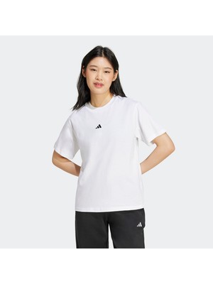 Adidas Essentials Small Logo Cotton Kadın Beyaz T-Shirt