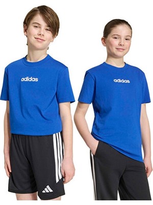 Adidas J Lın Tee 160 Çocuk Günlük Tişört KT3361 Mavi