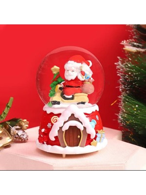 Biton Toptan Noel Baba 2024 Tasarımlı 13 cm Büyük Boy Işıklı Müzikli Kar Küresi