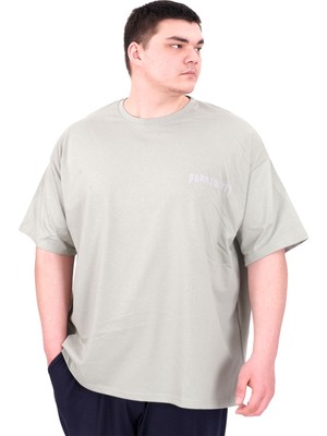 ModeXL Mode Xl Büyük Beden Erkek T-Shirt Bisiklet Yaka Born Tolyft U25029 Çağla