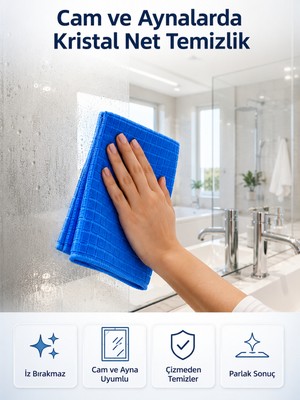 tp Mikrofiber Temizlik Bezi Iz ve Leke Bırakmayan Çok Amaçlı Ev Temizlik Bezi 40X40 - Lisinya