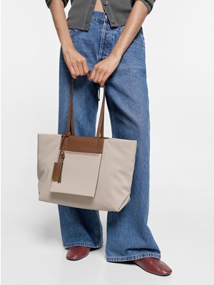 Parfois Kadın Dış Cepli Teknik Kumaş Görünümlü Shopper Çanta