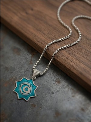 Velcari Ay Yıldız Minimalist Stil Paslanmaz Çelik Erkek Kolye
