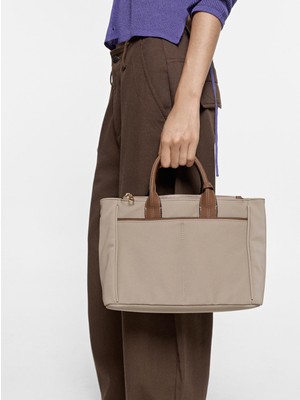 Parfois Kadın Charm'lı Teknik Kumaş Tote Çanta