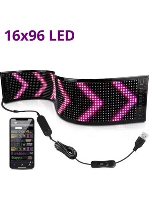 Renas Store LED Ekran Matrix Panel En Büyük Boy 16X96 Araba Yazısı